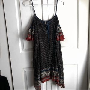 Free people off the shoulder tribal print dress